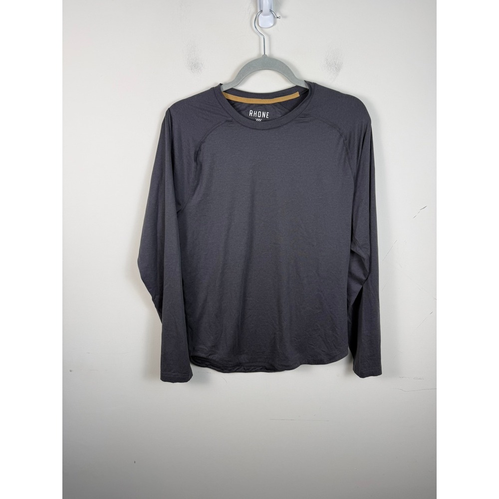 Rhone Atmosphere Shirt Harvard Veritas Crest Gray Long Sleeve Mens M 101510